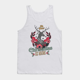 Floral Fauna Festivity: Oh Deer Christmas is Here Tank Top